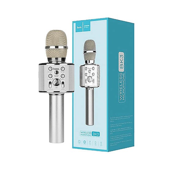 Hoco Karaoke Microphone BK3 Cool Sound with KTV Reverberation Effect 1800mAh Silver